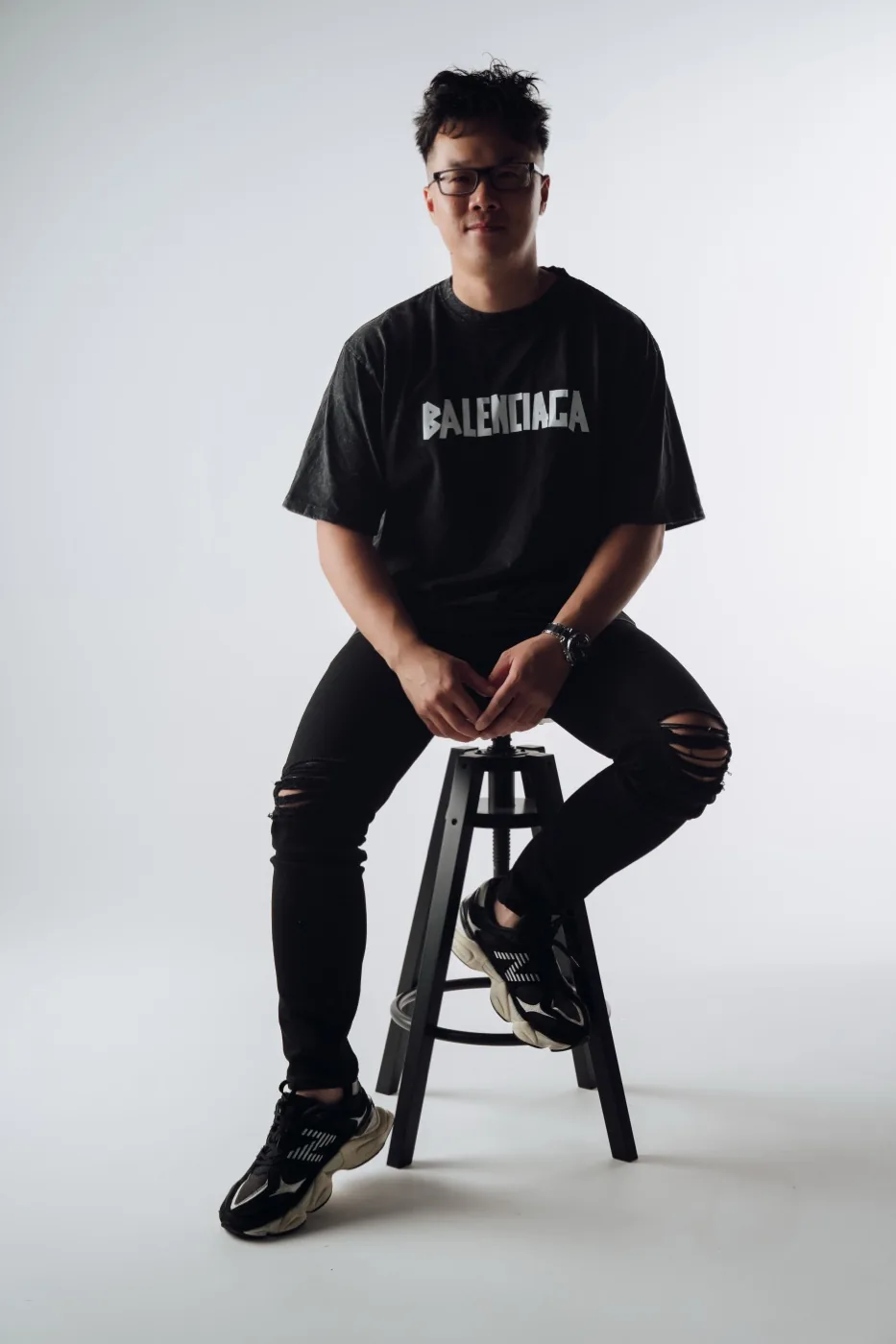 Full-length studio portrait, The M1 Group